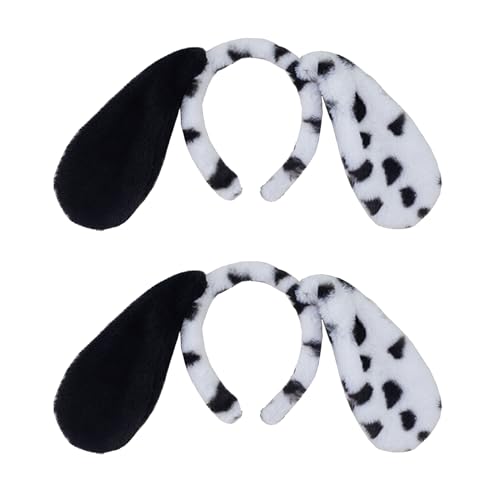 XNHIU Dalmatiner-Hundeohren-Haarband, Plüsch-Tierohren, Stirnband, flauschiges Kunstfell, Tierhaarband, Cosplay, Partyzubehör für Halloween, 2 Stück XNHIU Dalmatiner-Hundeohren-Haarband, Plüsch-Tierohren, Stirnband, flauschiges Kunstfell, Tierhaarband, Cosplay, Partyzubehör für Halloween, 2 Stück von XNHIU