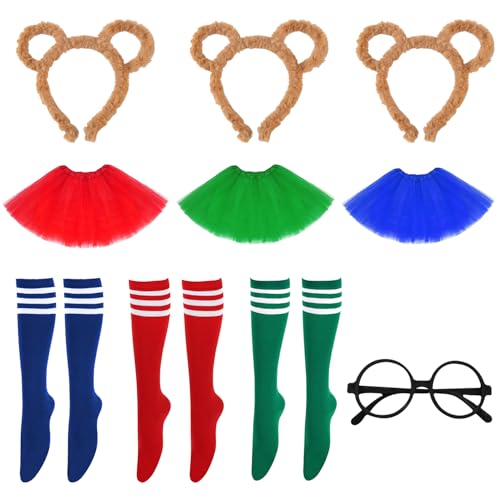 XNHIU Streifenhörnchen-Kostüm-Set, Plüsch, Streifenhörnchen-Ohren, Stirnband, Tutu, Kleid, schwarz, runder Rahmen, Brille, kniehohe Socken, Tierkostüme für Cosplay, Halloween, Party, 10 Stück XNHIU Streifenhörnchen-Kostüm-Set, Plüsch, Streifenhörnchen-Ohren, Stirnband, Tutu, Kleid, schwarz, runder Rahmen, Brille, kniehohe Socken, Tierkostüme für Cosplay, Halloween, Party, 10 Stück von XNHIU