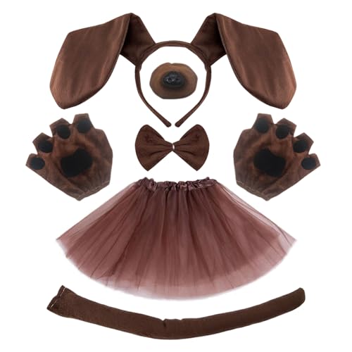 XNIVUIS 6 Stück Hunde für Kostüm Set,Include Braun Hund Ohren und Schwanz Nase Handschuhe Fliege und Kleid Set,Verkleidungen & Kostüme für Hunde für Tier Thema Party Kindertag Weihnachten (Braun) XNIVUIS 6 Stück Hunde für Kostüm Set,Include Braun Hund Ohren und Schwanz Nase Handschuhe Fliege und Kleid Set,Verkleidungen & Kostüme für Hunde für Tier Thema Party Kindertag Weihnachten (Braun) von XNIVUIS