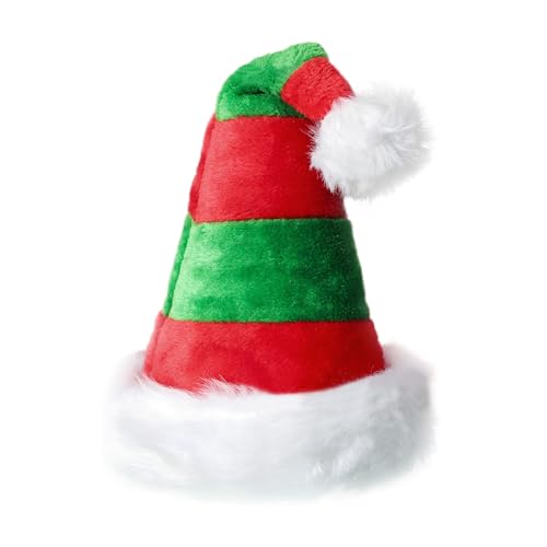 XNIVUIS Rote und Grüne Streifen Weihnachtsmannmütze,Weihnachtsmützen Erwachsene,Weihnachtsmann Mütze,Nikolausmütze,Weihnachtsmützen Familie,für Festliche Partys Im neuen Jahr(1 Stück) von XNIVUIS