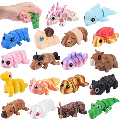 XOYTN 18 Stück 3D-gedruckte Tiere, buntes bewegliches Gelenk, 3D-gedrucktes Tier-Fidget-Spielzeug für Zuhause, Büro, Schreibtisch, Dekoration, Spielzeug XOYTN 18 Stück 3D-gedruckte Tiere, buntes bewegliches Gelenk, 3D-gedrucktes Tier-Fidget-Spielzeug für Zuhause, Büro, Schreibtisch, Dekoration, Spielzeug von XOYTN