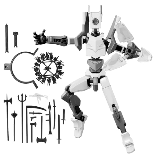 XPJBKC Action Figure Satz, 32 in 1 3D-Gedruckter Mehrgelenke Set, Magnetisch T13 Action Figure mit Zubehörplatte, Actionfiguren Desktop Dekorationen für Spielliebhaber Spielzeug (Milchweiß) von XPJBKC