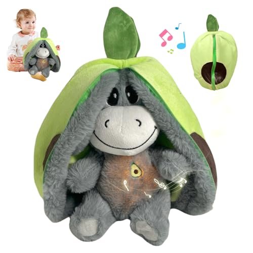 XPJBKC Atmendes Kuscheltier Esel, Süßes Schlummer Esel Kuscheltier in Avocadoform, Weiches Beruhigendes Kuscheltier Atmet mit Atembewegung, Musik und Warmes Licht für Kinder Erwachsene XPJBKC Atmendes Kuscheltier Esel, Süßes Schlummer Esel Kuscheltier in Avocadoform, Weiches Beruhigendes Kuscheltier Atmet mit Atembewegung, Musik und Warmes Licht für Kinder Erwachsene von XPJBKC