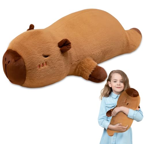 XPJBKC Capybara Kissen Lang, Große Capybara Kuscheltier Kissen, Stofftier Kawaii Capybara Plüschtier, Kawaii Plush für Mädchen und Jungen, Home Deko (70 cm, Braun) von XPJBKC