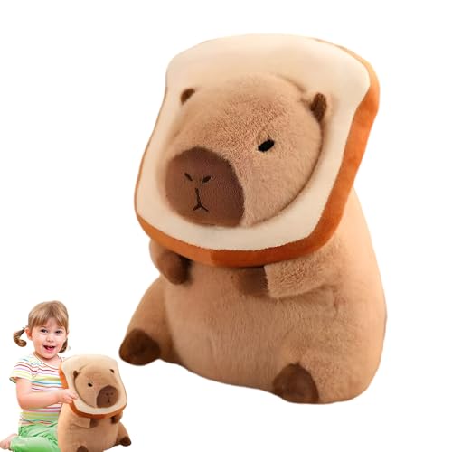 XPJBKC Capybara Kuscheltier mit Toast, 30CM Capybara Plüschtier, Niedliche Kuscheltier Capybara, Super Weiche Capybara Plüschkissen mit Brot, für Auto, Sofa, Kinderzimmer, Schlafzimmer von XPJBKC