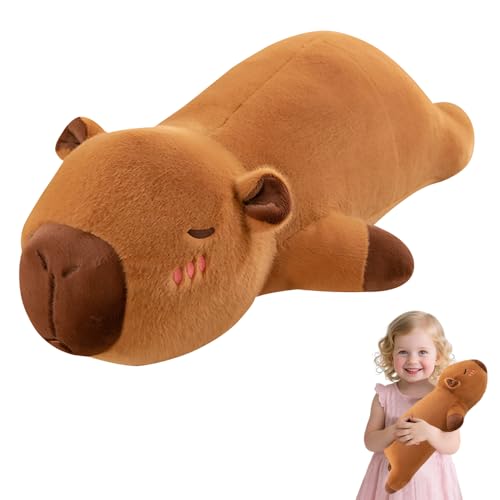 XPJBKC Capybara Plüschtier, 50 cm Capybara Kissen Lang, Niedlichen Wasserschwein Kuscheltier, Wasserschwein Plüschtier für Mädchen und Jungen, Home Deko, Geburtstagsgeschenke für Kinder (Braun) von XPJBKC