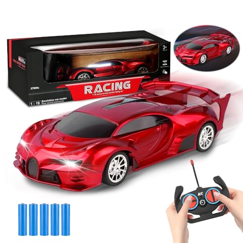 XPJBKC Rotes Ferngesteuertes Auto für Kinder, Mit Fernbedienung, 360°Drehung, Scheinwerfer, 30 Meter Reichweite, Spielzeug für Jungen Mädchen 3-14 Jahre von XPJBKC
