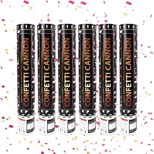 XPJBKC Konfettikanone, 6pcs Party Popper Konfetti Kanone Sicher, Konfettikanone Rosa Einfache Handhabung, confetti kanone für Geburtstag Silvester Halloween Weihnachten XPJBKC Konfettikanone, 6pcs Party Popper Konfetti Kanone Sicher, Konfettikanone Rosa Einfache Handhabung, confetti kanone für Geburtstag Silvester Halloween Weihnachten von XPJBKC