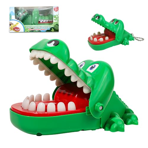 XPJBKC Krokodil Spiel Zähne, 2 Stück Kroko Doc Klein mit Anhänger, Croco Doc Spiel Krokodil Schnappt zu, Lustiges Interaktives Action Geschicklichkeit für Mädchen Jungen Kinder Geschenk von XPJBKC