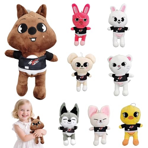 XPJBKC Stray Kids Skzoo Plush, 8 Stück 21cm Stray Kids Plushies, Skz Merch Wolf Chan/Leebit/Dwaekki/Jiniret/Han Quokka/Bbokari/Puppym/Foxl.Ny, Perfekt für Stray Fansammlungen Oder Als Geschenk XPJBKC Stray Kids Skzoo Plush, 8 Stück 21cm Stray Kids Plushies, Skz Merch Wolf Chan/Leebit/Dwaekki/Jiniret/Han Quokka/Bbokari/Puppym/Foxl.Ny, Perfekt für Stray Fansammlungen Oder Als Geschenk von XPJBKC