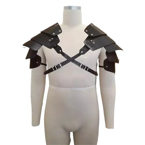 XPJYUA Brust-Schulterpanzerung aus Leder for Cosplay Vintage Schulter Rüstung(Black) von XPJYUA
