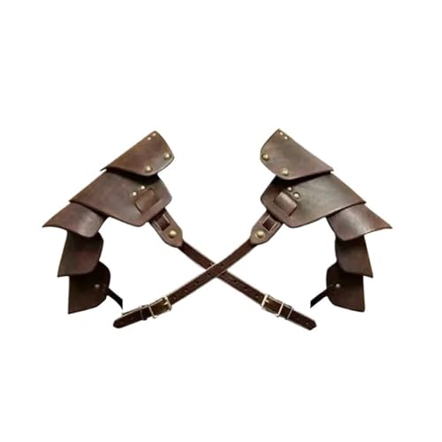 XPJYUA Brust-Schulterpanzerung aus Leder for Cosplay Vintage Schulter Rüstung(Brown) von XPJYUA