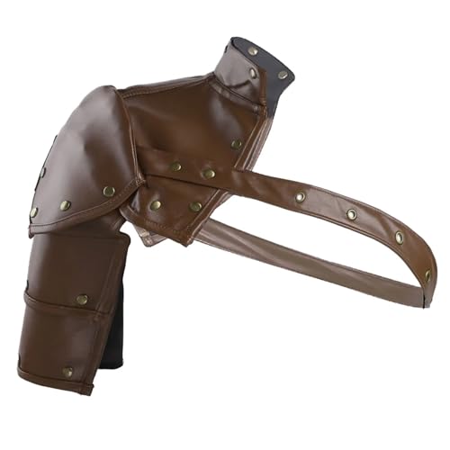 XPJYUA Erwachsene Leder Einzel Schulter Rüstung Einstellbare Körper Brust Harness Cosplay Kostüm Accessorries Vintage Schulter Rüstung(Brown) von XPJYUA