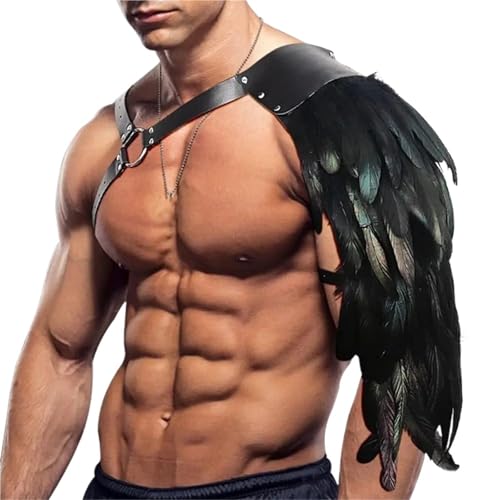 XPJYUA Herren Schultergurt Feder Kunstleder Kostüm Rüstung Verstellbarer Performance Schulterschutz Harness Vintage Schulter Rüstung XPJYUA Herren Schultergurt Feder Kunstleder Kostüm Rüstung Verstellbarer Performance Schulterschutz Harness Vintage Schulter Rüstung von XPJYUA