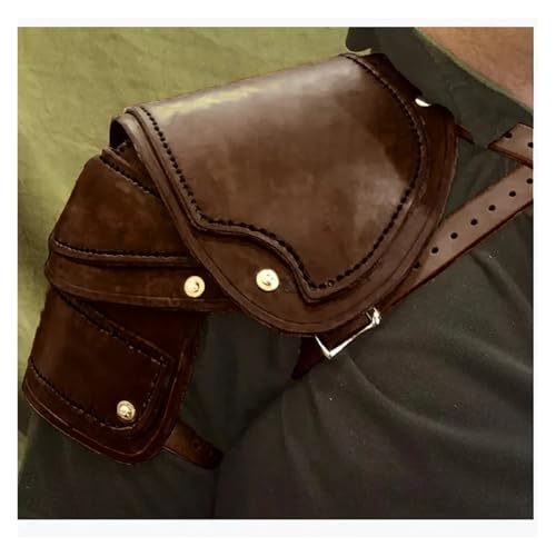 XPJYUA Männer und Frauen, geeignet for Schulterpanzer, Rollenspiel-Kostüm-Requisiten Vintage Schulter Rüstung(Dark brown) von XPJYUA