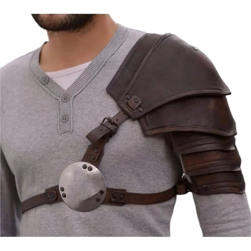 XPJYUA Mittelalter Kostüm Cosplay Accessoire Vintage Leder Schulterpanzer Vintage Schulter Rüstung XPJYUA Mittelalter Kostüm Cosplay Accessoire Vintage Leder Schulterpanzer Vintage Schulter Rüstung von XPJYUA