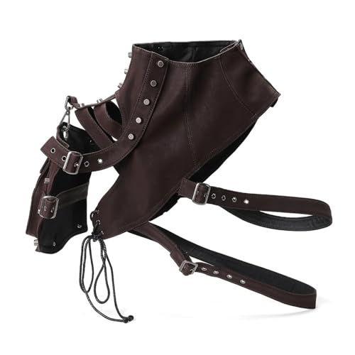 XPJYUA Mittelalterliche Lederrüstung Eine Schulterweste mit Taschen for Männer Frauen Cosplay Vintage Schulter Rüstung(Style A) von XPJYUA