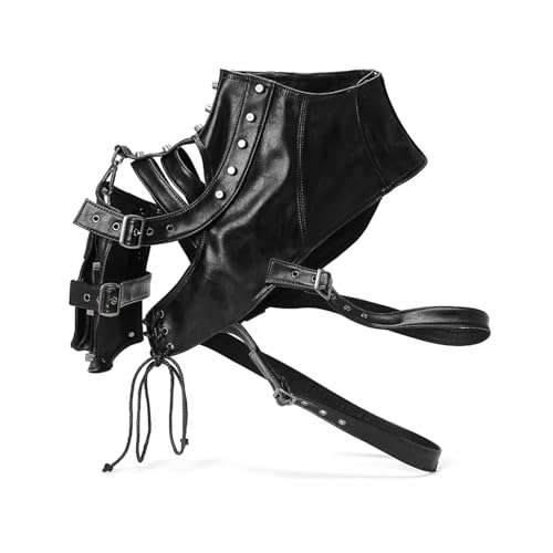 XPJYUA Mittelalterliche Lederrüstung Eine Schulterweste mit Taschen for Männer Frauen Cosplay Vintage Schulter Rüstung(Style B) von XPJYUA