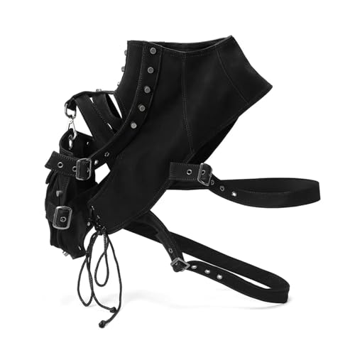 XPJYUA Mittelalterliche Lederrüstung Eine Schulterweste mit Taschen for Männer Frauen Cosplay Vintage Schulter Rüstung(Style C) von XPJYUA