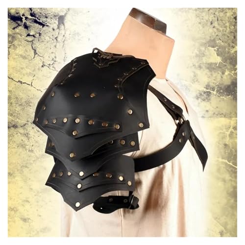 XPJYUA Mittelalterliche PU-Leder-Einzelschulterrüstung, Cosplay-Zubehör Vintage Schulter Rüstung(Color 1) von XPJYUA