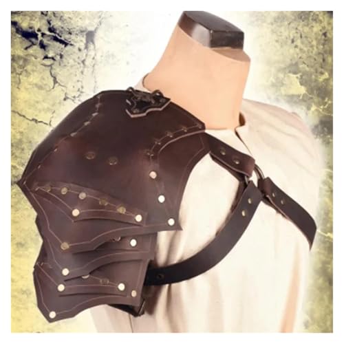 XPJYUA Mittelalterliche PU-Leder-Einzelschulterrüstung, Cosplay-Zubehör Vintage Schulter Rüstung(Color 2) von XPJYUA