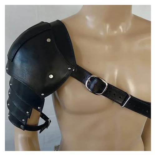 XPJYUA Mittelalterliche Schulterpanzerung aus Leder, Cosplay-Kostümzubehör, Requisiten for Männer Vintage Schulter Rüstung(Black) von XPJYUA