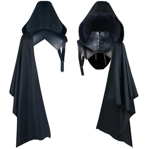 XPJYUA Mittelalterliche Vintage-Rüstung mit einer Schulter, Umhang, Gothic, Punk, Schnürung, Cosplay-Kostüm Vintage Schulter Rüstung(Color 1,S) von XPJYUA