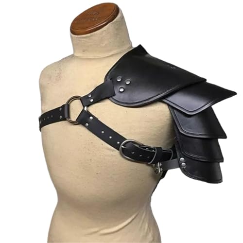 XPJYUA Mittelalterlicher Ritter-Schulterpanzer, Cosplay-Kostümzubehör Vintage Schulter Rüstung(Black) von XPJYUA