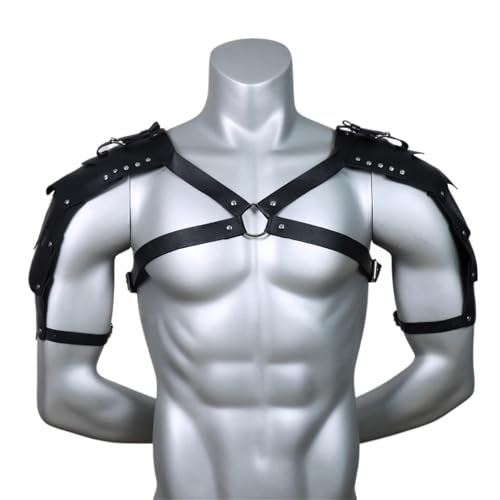 XPJYUA Mittelalterlicher Schulterumhang aus Leder mit verstellbarer Schnalle, Punk-Schulterpanzerung, Umhang for Cosplay-Partys Vintage Schulter Rüstung XPJYUA Mittelalterlicher Schulterumhang aus Leder mit verstellbarer Schnalle, Punk-Schulterpanzerung, Umhang for Cosplay-Partys Vintage Schulter Rüstung von XPJYUA