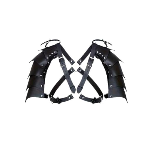 XPJYUA Mittelalterliches Leder-Bundband, breites Rollenspiel-Armband, Coplay-Schulterpanzer-Zubehör-Set Vintage Schulter Rüstung XPJYUA Mittelalterliches Leder-Bundband, breites Rollenspiel-Armband, Coplay-Schulterpanzer-Zubehör-Set Vintage Schulter Rüstung von XPJYUA