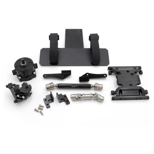 XPKHVZVLQ Kompatibel mit KYX Metall-Planetengetriebe-Übertragungs-Unterfahrschutz-Kit-Upgrade for RC-Crawler-Auto Axial SCX10-II 90046(Black Kit B) von XPKHVZVLQ