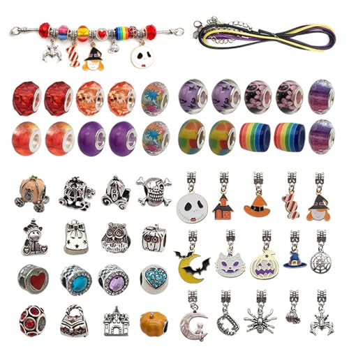 XQMMGO Halloween Armband Herstellungsset, Freundschaftsarmbänder Selber Machen, Charms Anfänger Dekorationen , Schmuck Basteln Mädchen, Schmuckset Mädchen, für Urlaub Halskette Armband XQMMGO Halloween Armband Herstellungsset, Freundschaftsarmbänder Selber Machen, Charms Anfänger Dekorationen , Schmuck Basteln Mädchen, Schmuckset Mädchen, für Urlaub Halskette Armband von XQMMGO