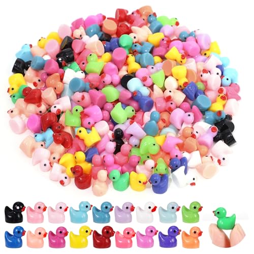 Mini-Enten, kleine Enten aus Kunstharz, kleine Enten aus Kunststoff, leuchtende kleine Enten für Heimwerker, Mini-Gartenlandschaft, 240 Stück von XREE