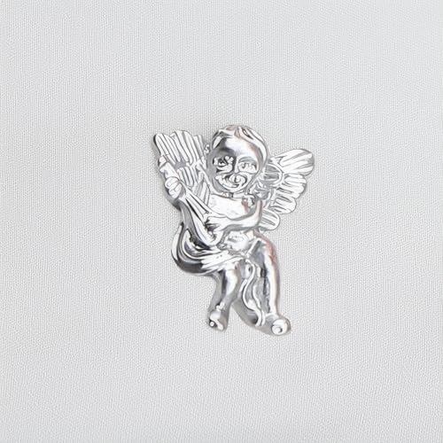 Engelsflügel, 3D-Nagelkunst-Dekorationen aus Kunstharz, für Bastelarbeiten, Handyhüllen, Schmuckherstellung, Scrapbooking, Puppenhaus-Miniaturen (Silber), 10 Stück von XRI XURUOYI