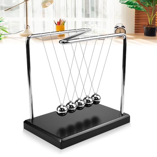 XRPRPX Newton's Cradle Balance Ball mit 5 Kugeln, Pendel, Newton-Pendel, Lernspielzeug aus Metall mit Massivholzsockel, für Büro, Haus XRPRPX Newton's Cradle Balance Ball mit 5 Kugeln, Pendel, Newton-Pendel, Lernspielzeug aus Metall mit Massivholzsockel, für Büro, Haus von XRPRPX