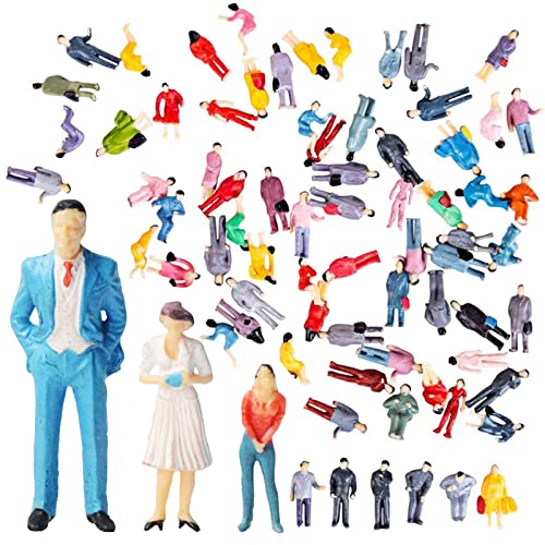 XSHAO 150 Stück H0 Figuren, Simulation Gemaltes Miniaturfiguren Menschen für Miniatur Szenen Zug Sandtisch Modelleisenbahn und Fotogafieren (3 MaßStab 1:75, 1:100, 1:150) von XSHAO