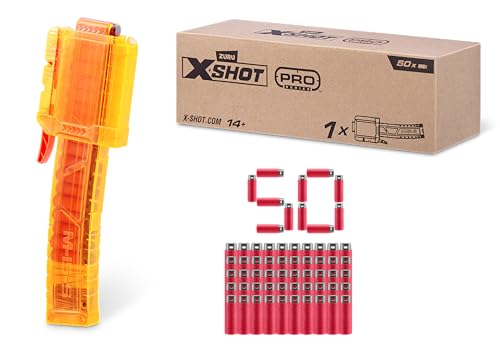 XSHOT Skins Pro Dart Clip and 50x Pro Darts by ZURU, Toy Foam Dart Blaster Accessory, Major Brand Compatible von XShot