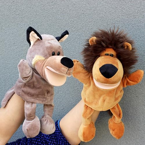 XSQD 2 Stück Satz Von Löwen Und Großen Grauen Wolfen Handpuppen, Handpuppen Für Kinder Beweglich, Um Den Mund Zu Öffnen, Tier-Abdominal-Show-Puppen, Geeignet Eltern-Kinder-Interaktion, Kindergarten XSQD 2 Stück Satz Von Löwen Und Großen Grauen Wolfen Handpuppen, Handpuppen Für Kinder Beweglich, Um Den Mund Zu Öffnen, Tier-Abdominal-Show-Puppen, Geeignet Eltern-Kinder-Interaktion, Kindergarten von XSQD