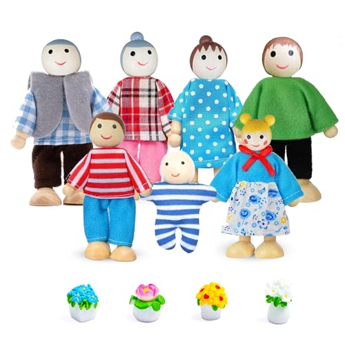 XSYKJGS Puppenhaus Puppen 11 Stück Hölzerne Puppenfamilie für Puppenhaus, Biegepuppen mit Pflanzen Töpfe für Puppenhaus Zubehör Geschenk XSYKJGS Puppenhaus Puppen 11 Stück Hölzerne Puppenfamilie für Puppenhaus, Biegepuppen mit Pflanzen Töpfe für Puppenhaus Zubehör Geschenk von XSYKJGS