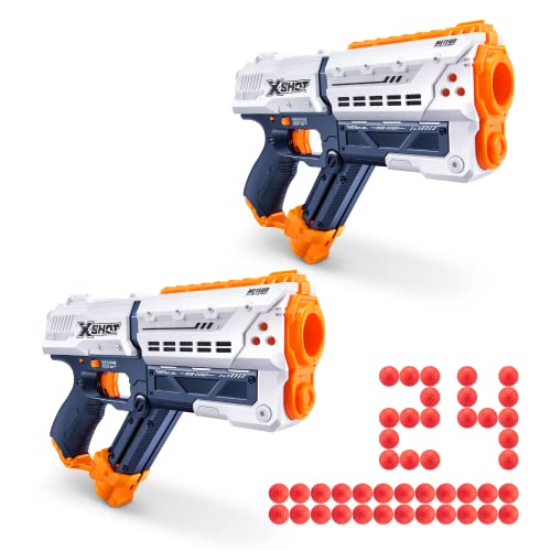 X-Shot Chaos Meteor Round Blaster (2er Pack, 24 Schuss), weißer Spielzeug-Blaster von XShot