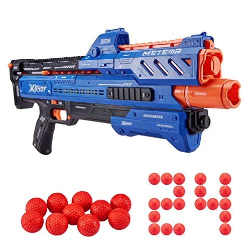 X-Shot Chaos Orbit Dart Ball Blaster (24 Kugeln), Blauer Spielzeug-Blaster von XShot