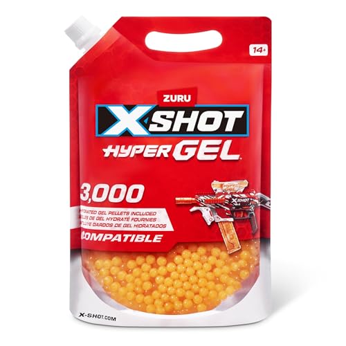 X-Shot Hyper Gel Hydrated Pellets Nachfüllpack - 3000 Gelkugeln für X-Shot Hyper Gel Blaster - die Dart-Blaster Alternative von XShot