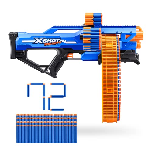 X-Shot Insanity Blaster Mega Barrel mit 72 Darts von ZURU von XShot