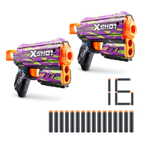 XSHOT Skins Flux, Crucifer, Foam Dart Blaster (2 Blasters, 16 Darts) Air Pocket Dart Technology, Major Brand Compatible, Toy Foam Dart Blaster for Kids, Teens, Adults, Frustration Free Packaging von XShot