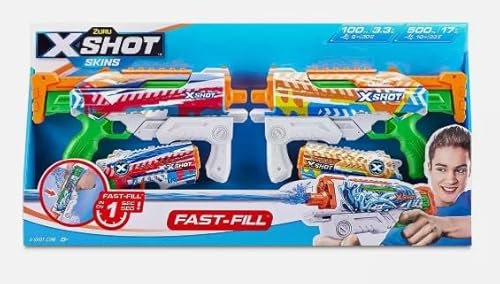 X-Shot Water Blaster Combo Pack, Fast-Fill Skins, 2 Nano und 2 Hyperload Blaster, 30m Reichweite X-Shot Water Blaster Combo Pack, Fast-Fill Skins, 2 Nano und 2 Hyperload Blaster, 30m Reichweite von XShot
