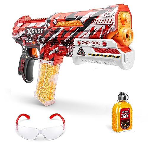 XSHOT Hyper Clutch Blaster, Semi and Fully Automatic Manual Prime Blaster & 5,000 Pellets, 100 Capacity Hopper & 400 Capacity Mag, Eyewear, Ages 14 & Up by ZURU von XShot