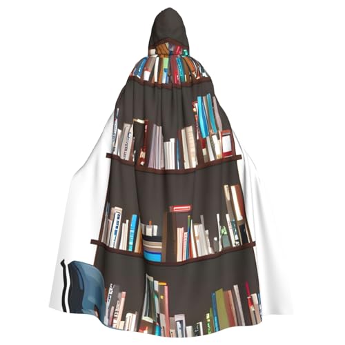 XTYGETY Bibliotheks-Bücherregal-Druck, Unisex, Umhang, Halloween, Kapuzenumhang, Robe, Sensenmann, Zauberer, gruseliges Cosplay-Kostüm XTYGETY Bibliotheks-Bücherregal-Druck, Unisex, Umhang, Halloween, Kapuzenumhang, Robe, Sensenmann, Zauberer, gruseliges Cosplay-Kostüm von XTYGETY