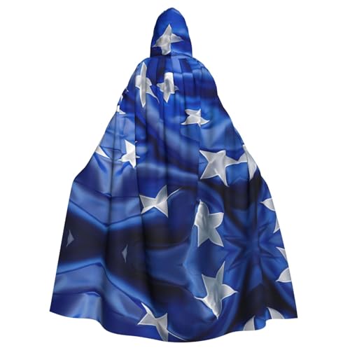 XTYGETY Blauer Honduras-Flaggen-Druck, Unisex, Umhang, Halloween, Kapuzenumhang, Robe, Sensenmann, Zauberer, gruseliges Cosplay-Kostüm von XTYGETY