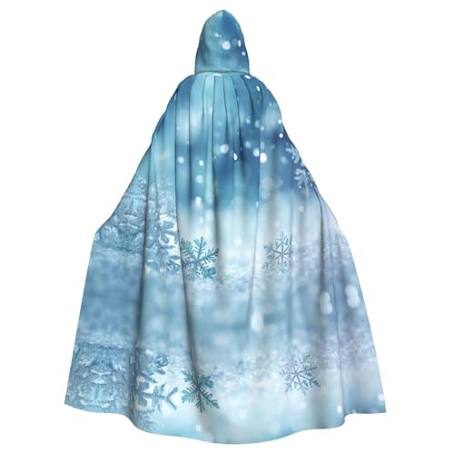 XTYGETY Blauer Weihnachtsumhang mit Schneeflocken-Motiv, Unisex, Umhang, Halloween, Kapuzenumhang, Robe, Sensenmann, Zauberer, gruseliges Cosplay-Kostüm XTYGETY Blauer Weihnachtsumhang mit Schneeflocken-Motiv, Unisex, Umhang, Halloween, Kapuzenumhang, Robe, Sensenmann, Zauberer, gruseliges Cosplay-Kostüm von XTYGETY