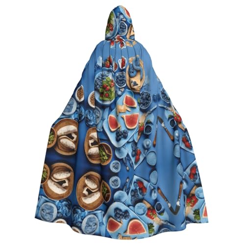 XTYGETY Blue Food04 Unisex Umhang Halloween Kapuzenumhang Robe Sensenmann Zauberer Gruseliges Cosplay-Kostüm XTYGETY Blue Food04 Unisex Umhang Halloween Kapuzenumhang Robe Sensenmann Zauberer Gruseliges Cosplay-Kostüm von XTYGETY